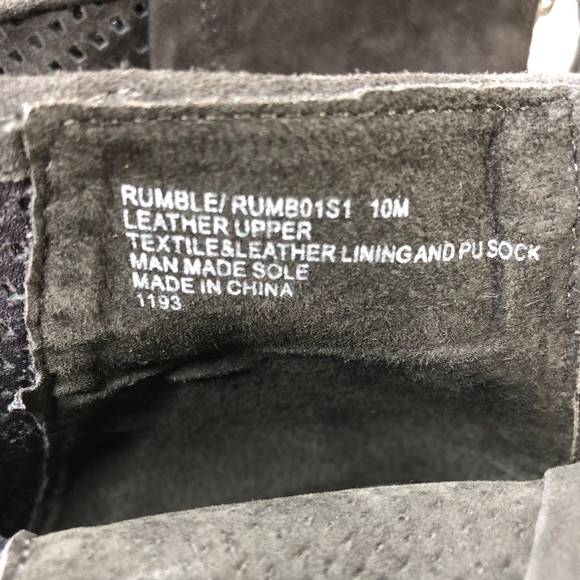 Steve Madden Gray Block Ankle Boot Rumble Perforated Size 10 Suede Leather Shoe - Picture 6 of 10